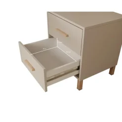 Meubella - Nachtkastje Bahia - Beige - 48 cm - 2 lades