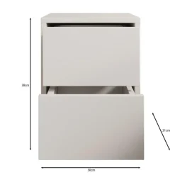 Nachtkastjes|Nachtkastjes-Meubella - Nachtkastje Gideon - Beige - 30 cm