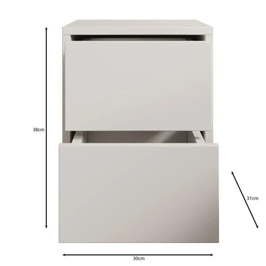 Nachtkastjes|Nachtkastjes-Meubella - Nachtkastje Gideon - Beige - 30 cm