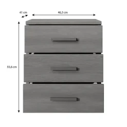 Meubella - Nachtkastje Gina - Antraciet eiken - 46 cm