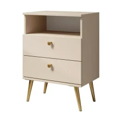 Nachtkastjes|Nachtkastjes-Meubella - Nachtkastje Hidde - Beige - 50 cm
