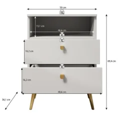 Nachtkastjes|Nachtkastjes-Meubella - Nachtkastje Hidde - Beige - 50 cm