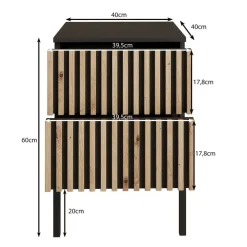 Nachtkastjes|Nachtkastjes-Meubella - Nachtkastje Marbella - Zwart - 40 cm