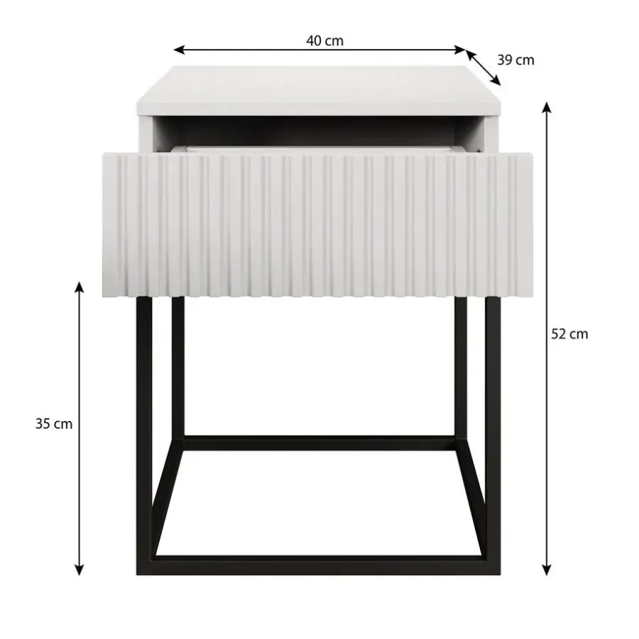 Meubella - Nachtkastje Sylvester 1 - Antraciet - 40 cm