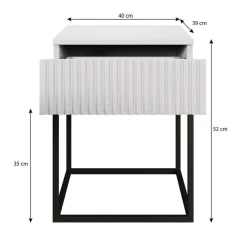 Nachtkastjes|Nachtkastjes-Meubella - Nachtkastje Sylvester 1 - Eiken - 40 cm