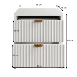 Nachtkastjes|Nachtkastjes-Meubella - Nachtkastje Tavares - Wit - 35 cm