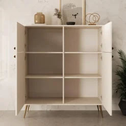 Meubella - Reunion - Dressoir - Beige - 105x41x122 cm