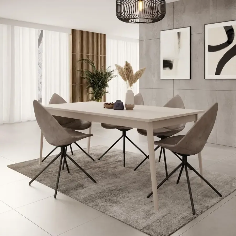 Meubella - Reunion - Eetkamertafel - Beige - 180x90x75 cm