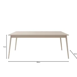 Meubella - Reunion - Eetkamertafel - Beige - 180x90x75 cm