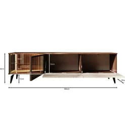 Tv Meubels-Meubella - Riverhead - TV-Meubel - Beige/Eiken - 180 cm