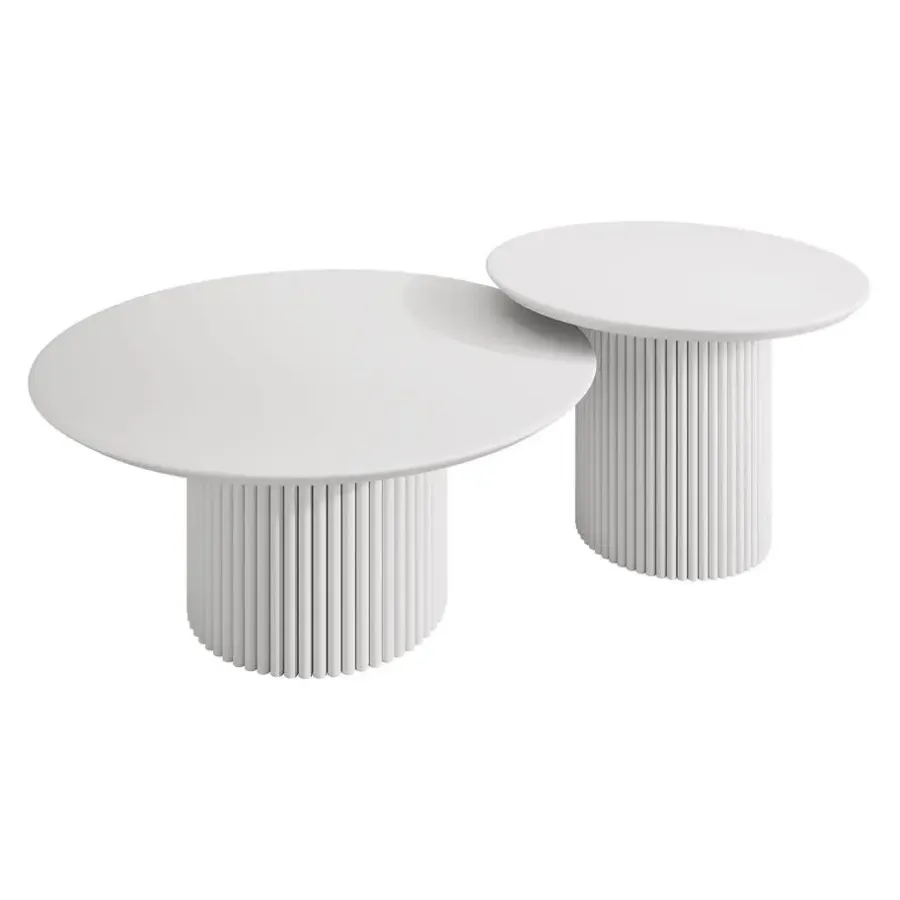 Meubella - Salontafel Mixx - Wit - Set van 2
