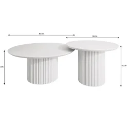 Meubella - Salontafel Mixx - Wit - Set van 2