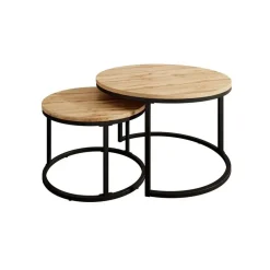 Salontafels-Meubella - Salontafel Ovalo - Eiken - set van 2