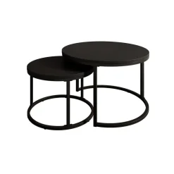 Salontafels-Meubella - Salontafel Ovalo - Mat zwart - set van 2