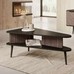 Salontafels-Meubella - Salontafel Pedro - Donker eiken - Zwart eiken - 100 cm