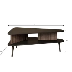 Salontafels-Meubella - Salontafel Pedro - Donker eiken - Zwart eiken - 100 cm