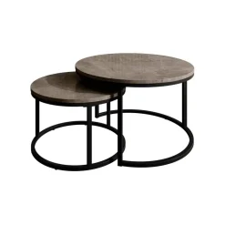 Salontafels-Meubella - Salontafel Rica - Grijs marmerlook - Set van 2