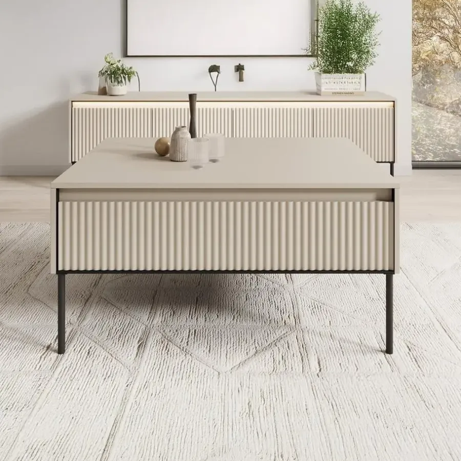 Meubella - Salontafel Timoteo - Beige - 100 cm