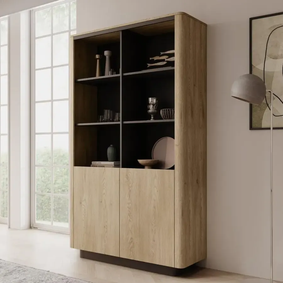 Boekenkasten|Boekenkasten-Meubella - Taywan - Boekenkast - Eiken - 113x38x190 cm
