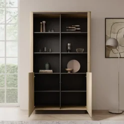 Boekenkasten|Boekenkasten-Meubella - Taywan - Boekenkast - Eiken - 113x38x190 cm