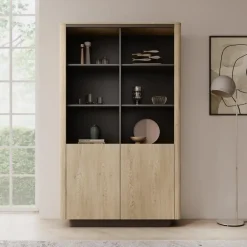 Boekenkasten|Boekenkasten-Meubella - Taywan - Boekenkast - Eiken - 113x38x190 cm