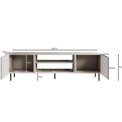 Meubella - TV-Meubel Alex - Beige - 181 cm