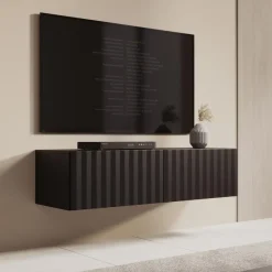 Tv Meubels-Meubella - TV-Meubel Angelina - Zwart - 128 cm