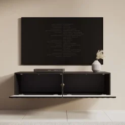 Tv Meubels-Meubella - TV-Meubel Angelina - Zwart - 128 cm