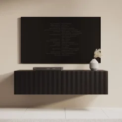 Tv Meubels-Meubella - TV-Meubel Angelina - Zwart - 128 cm