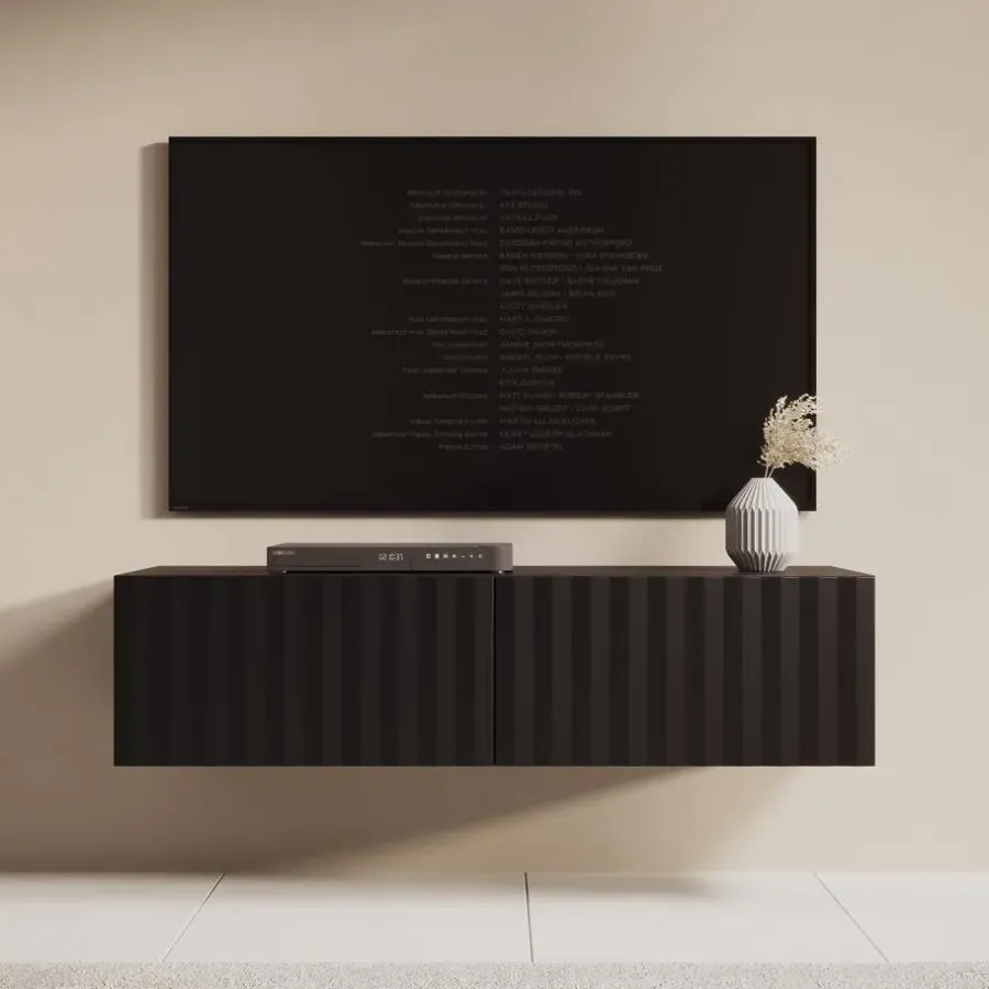 Tv Meubels-Meubella - TV-Meubel Angelina - Zwart - 128 cm