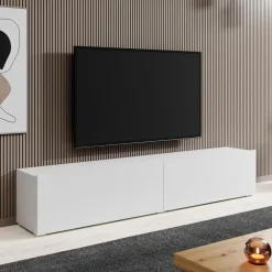 Tv Meubels-Meubella - TV-Meubel Asilento - Mat wit - 180 cm