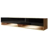 Tv Meubels-Meubella - TV-Meubel Asino LED - Zwart - Eiken - 180 cm