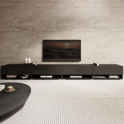 Meubella - TV-Meubel Asino - Zwart Visgraat - 280 cm