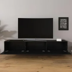 Tv Meubels-Meubella - TV-Meubel Bonzo - Mat Zwart - 180 cm