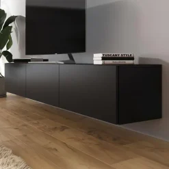 Tv Meubels-Meubella - TV-Meubel Bonzo - Mat Zwart - 180 cm