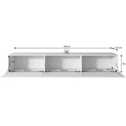 Tv Meubels-Meubella - TV-Meubel Bonzo - Mat Zwart - 180 cm