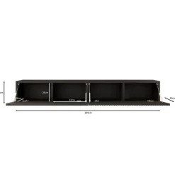 Tv Meubels-Meubella - TV-Meubel Caius - Zwart - 200 cm