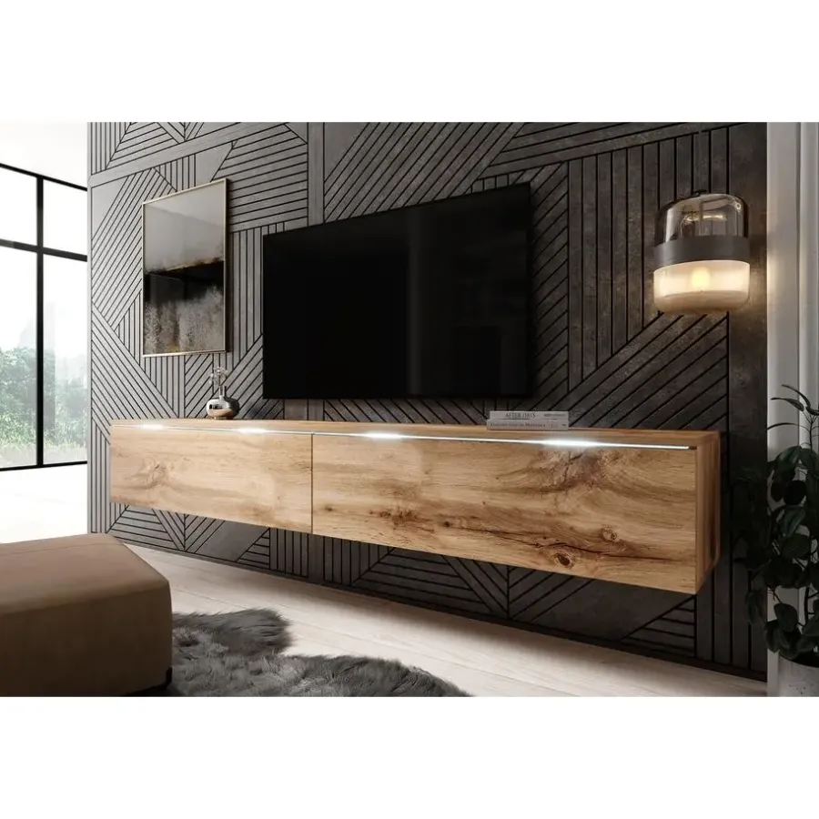 Tv Meubels-Meubella - TV-Meubel Dixon - Eiken - 180 cm