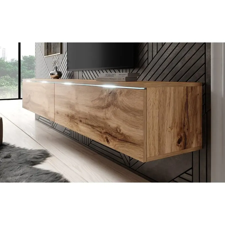 Tv Meubels-Meubella - TV-Meubel Dixon - Eiken - 180 cm