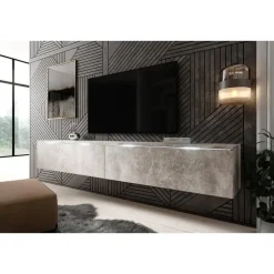 Tv Meubels-Meubella - TV-Meubel Dixon - Betonlook - 180 cm