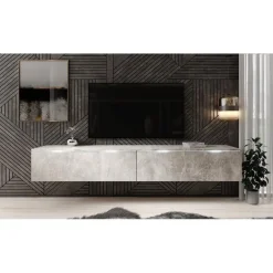 Tv Meubels-Meubella - TV-Meubel Dixon - Betonlook - 180 cm