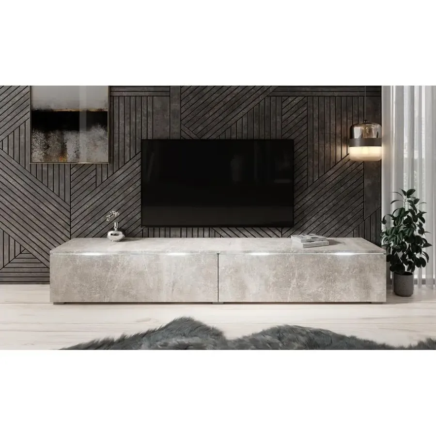Tv Meubels-Meubella - TV-Meubel Dixon - Betonlook - 180 cm