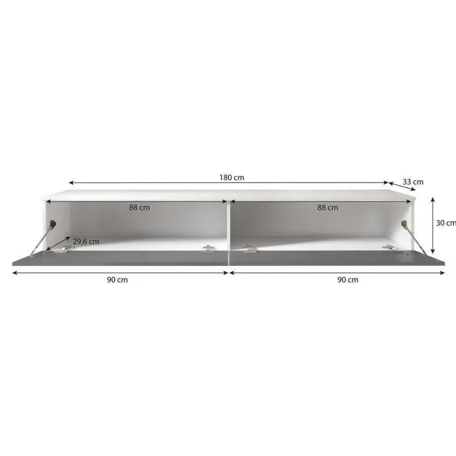 Tv Meubels-Meubella - TV-Meubel Dixon - Betonlook - 180 cm