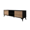 Tv Meubels-Meubella - TV-Meubel Dolores - Eiken - Zwart - 153 cm
