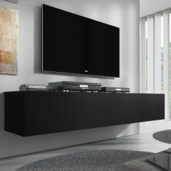 Meubella - TV-Meubel Flame - Mat Zwart - 160 cm