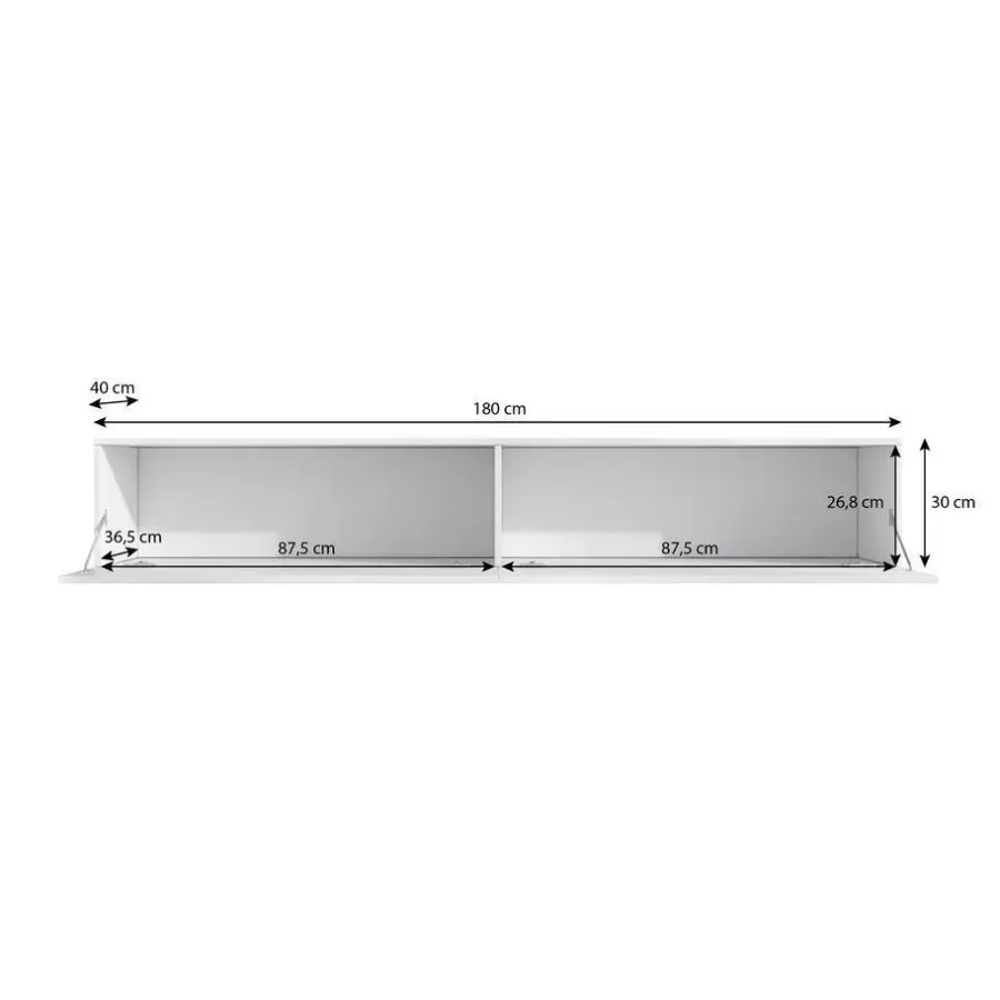 Tv Meubels-Meubella - TV-Meubel Flame XL - Mat Zwart - 180 cm