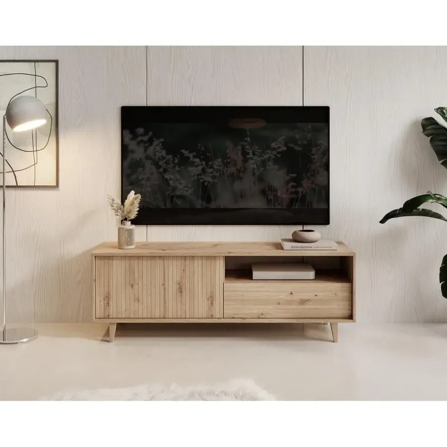 Meubella - TV-Meubel Fuzeta - Eiken - 152 cm