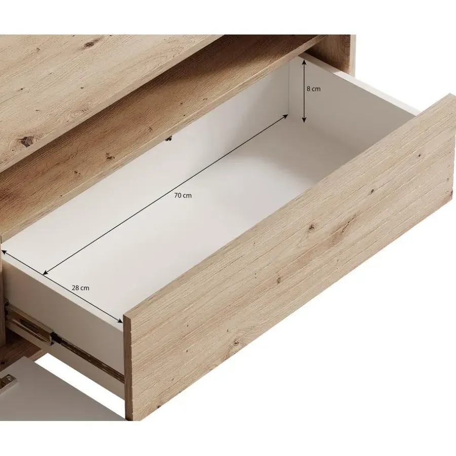 Meubella - TV-Meubel Fuzeta - Eiken - 152 cm