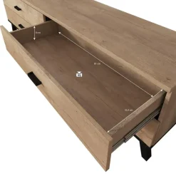 Meubella - TV-Meubel Jenny - Eiken - Zwart - 181 cm