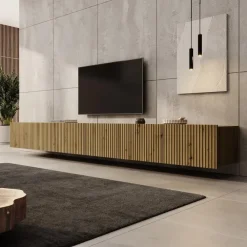 Tv Meubels-Meubella - TV-Meubel Kenderes - Eiken - 300 cm